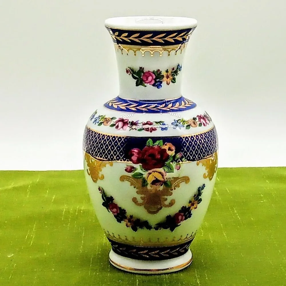 Ganz Multicolor Floral Porcelain Ginger Jar Vase